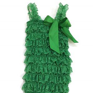 NEW Girl's Kelly Green Lace Petti Romper
